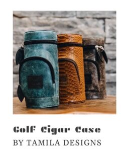 Golf Cigar Case  Genuine Leather   Made in Nicaragua
