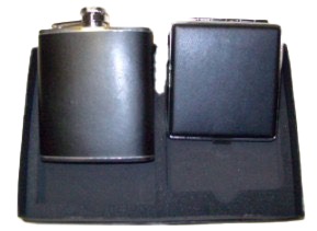 flask/cigarette case set